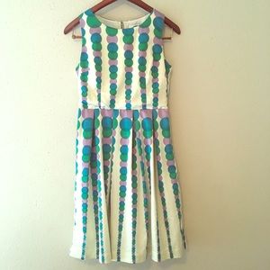 White RUBY BELLE dress with polka dots